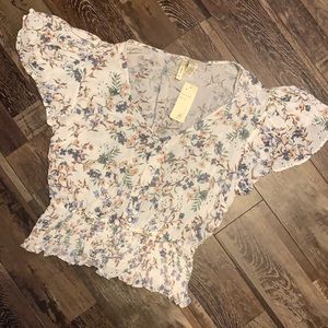 White floral crop top